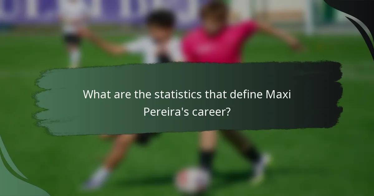 What are the statistics that define Maxi Pereira's career?