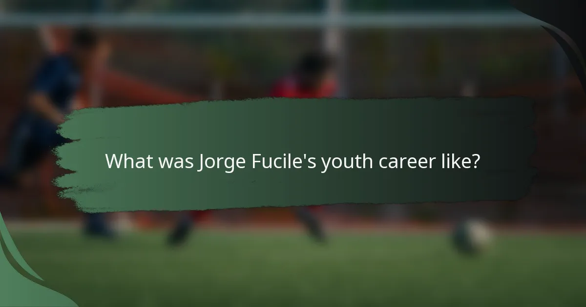 What was Jorge Fucile's youth career like?